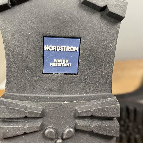 Nordstrom Women's Miller 2 Water Resistant Boots Size 7.5 Black Leather Lug Sole - Picture 11 of 16